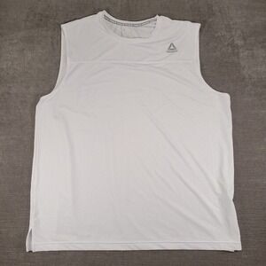 Reebok Active Tank Top Sleeveless Athletic Workout‎ Gym Shirt White 2XL